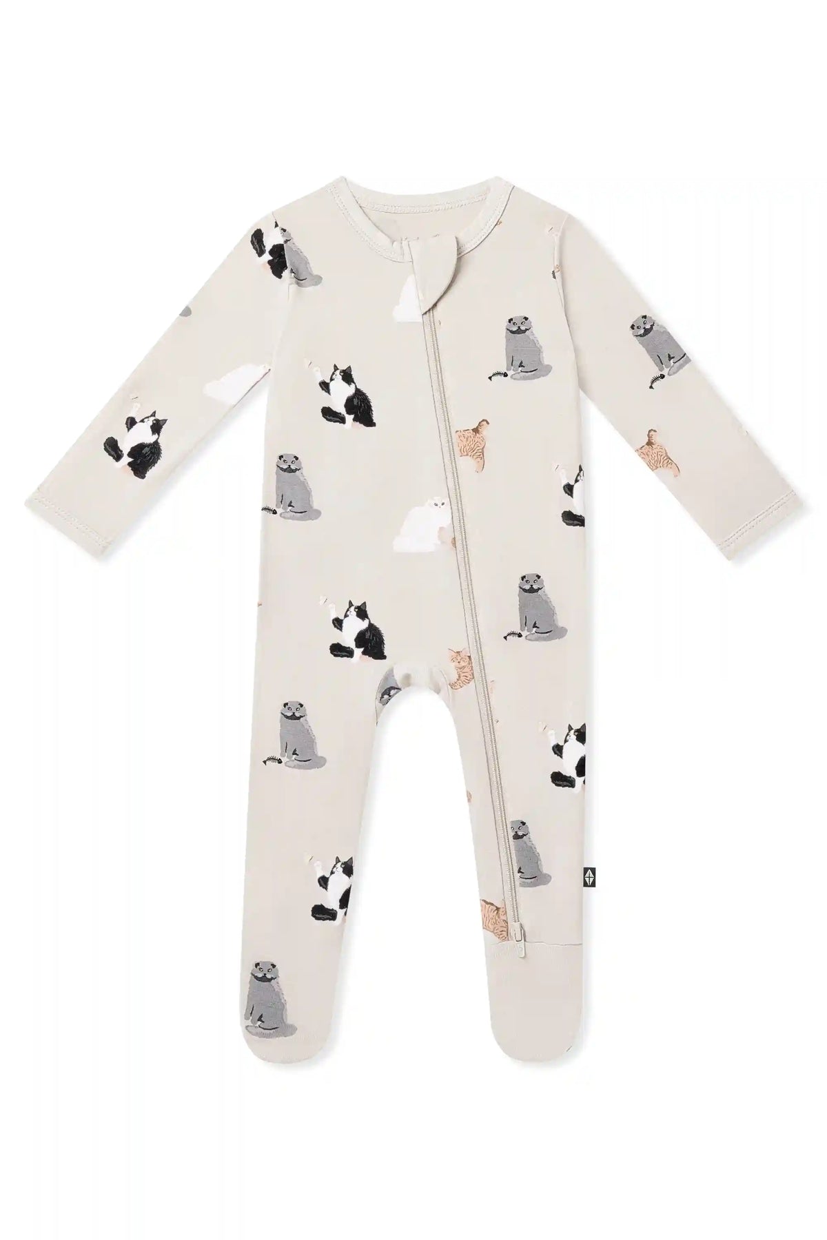Zippered Footie in Fluffy Cat