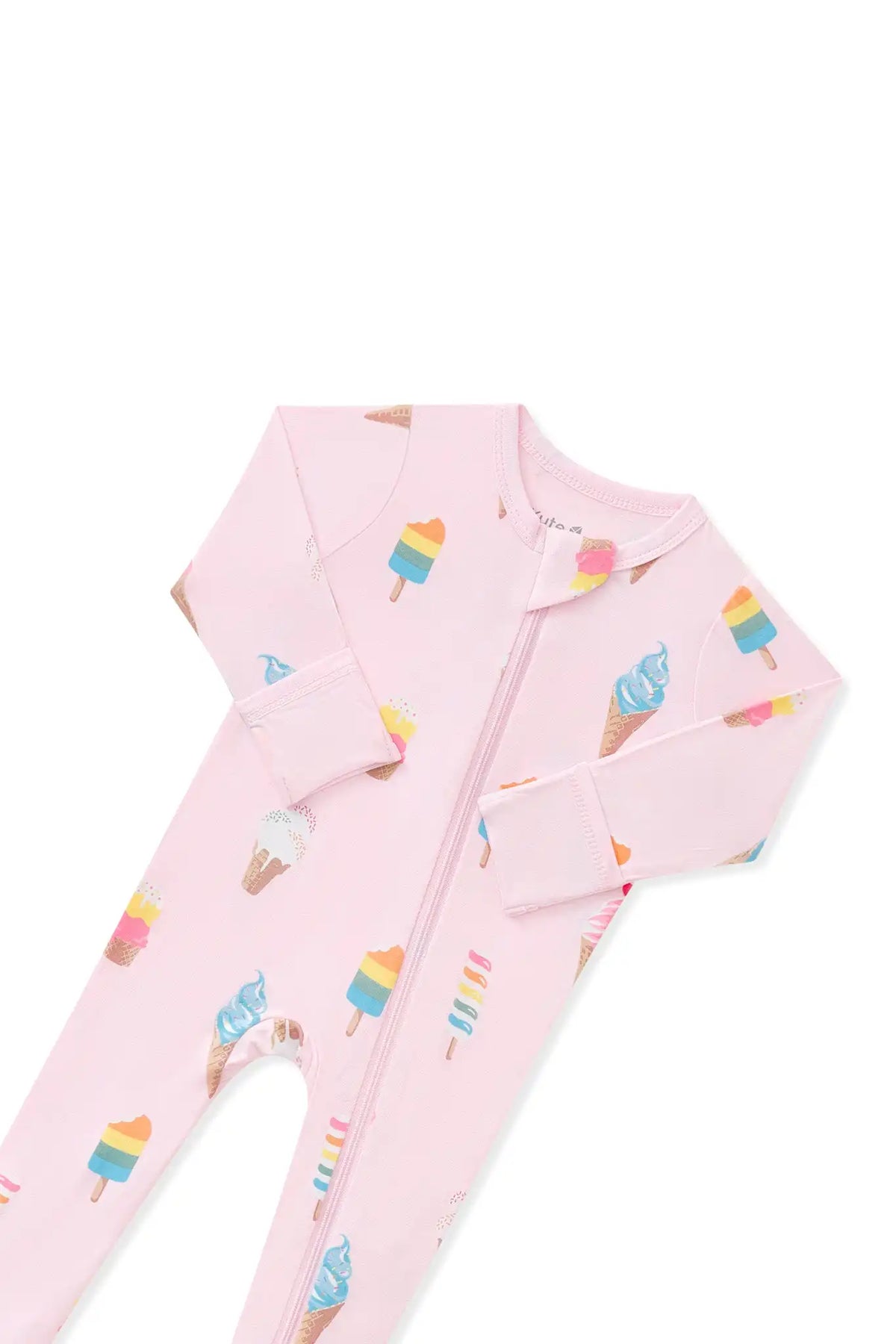 Zippered Footie in Sakura Ice Cream