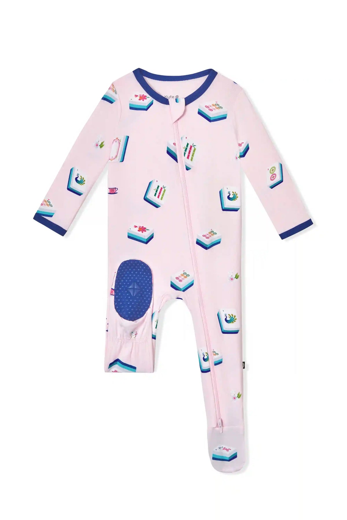 Zippered Footie in Sakura Mahjong