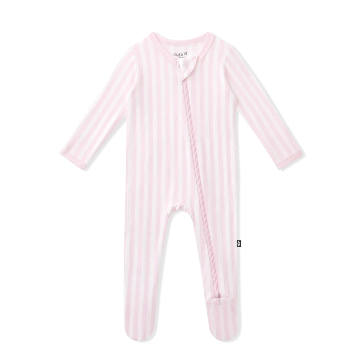 Zippered Footie in Small Sakura Stripe