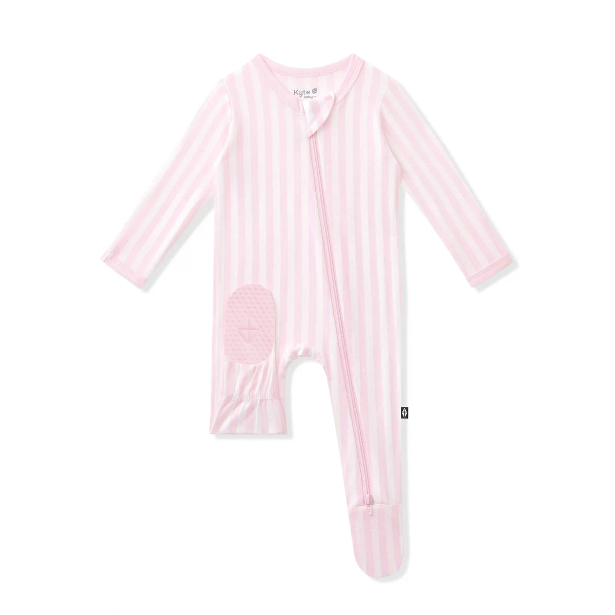 Zippered Footie in Small Sakura Stripe