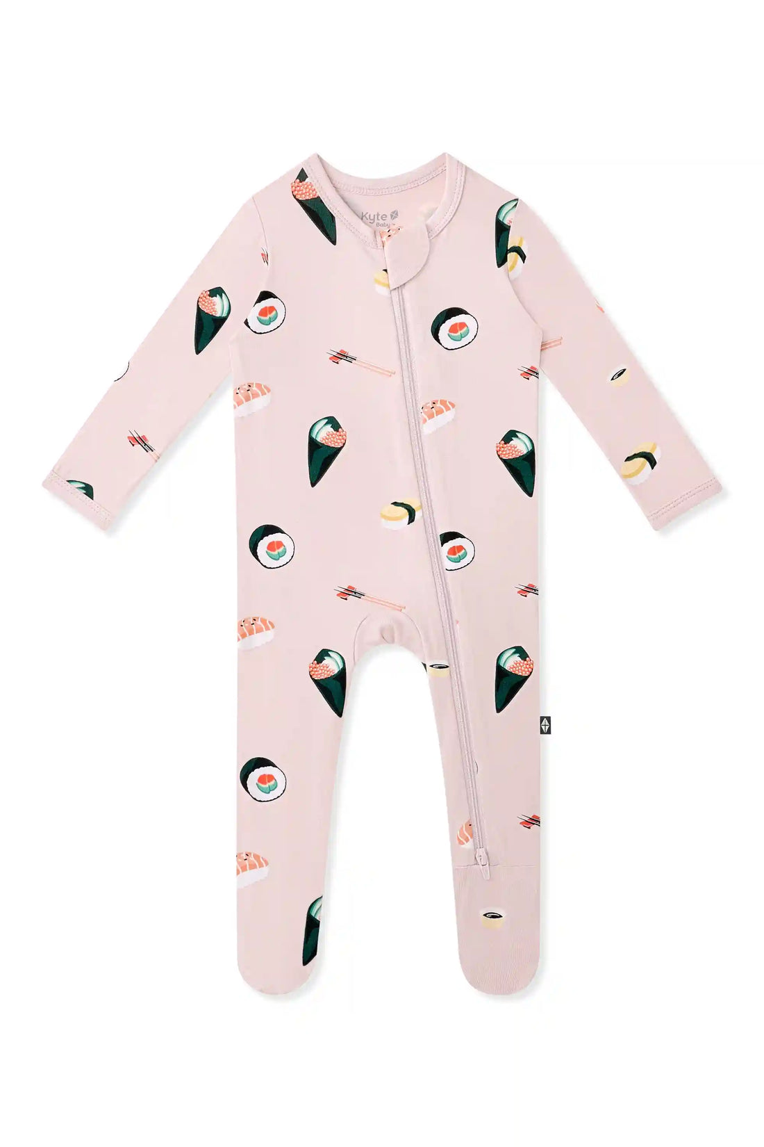 Zippered Footie in Blush Sushi