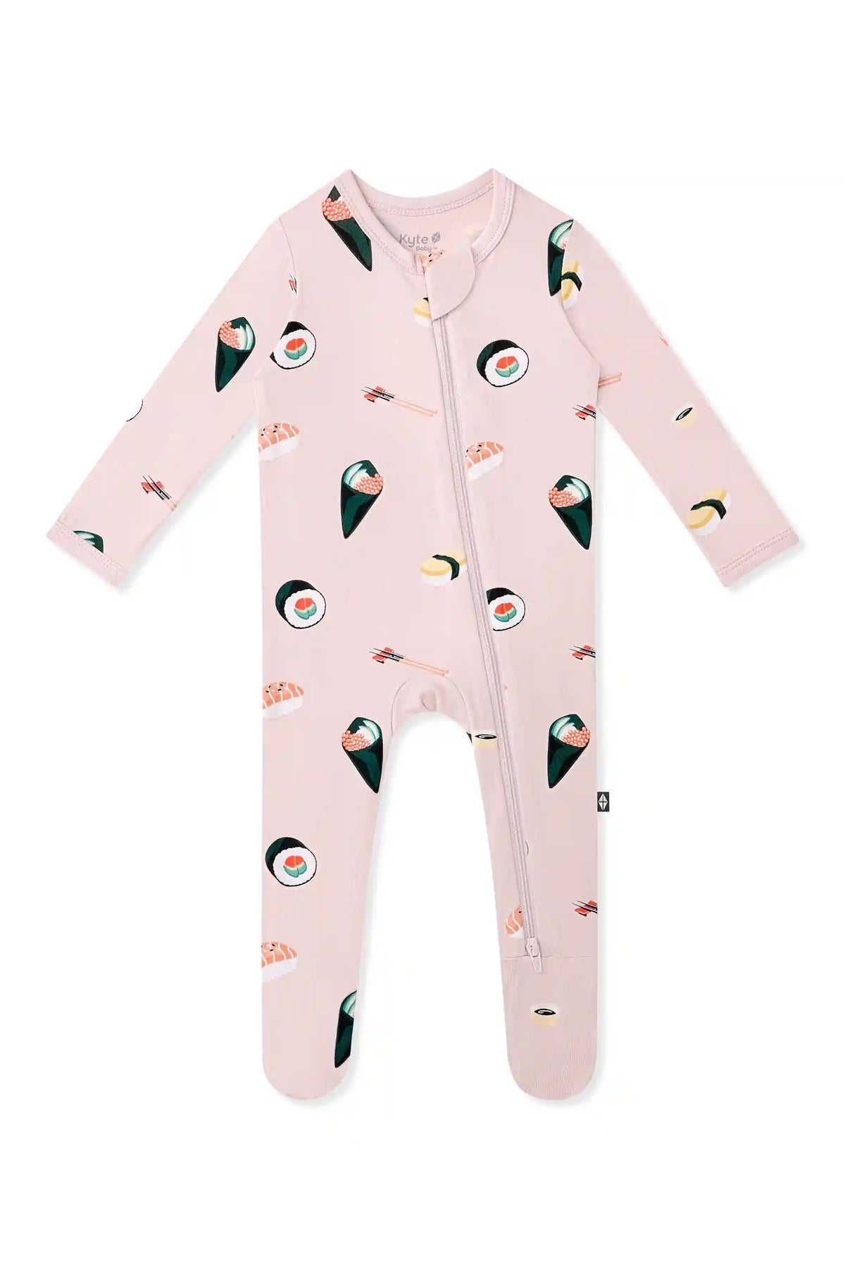 Zippered Footie in Blush Sushi