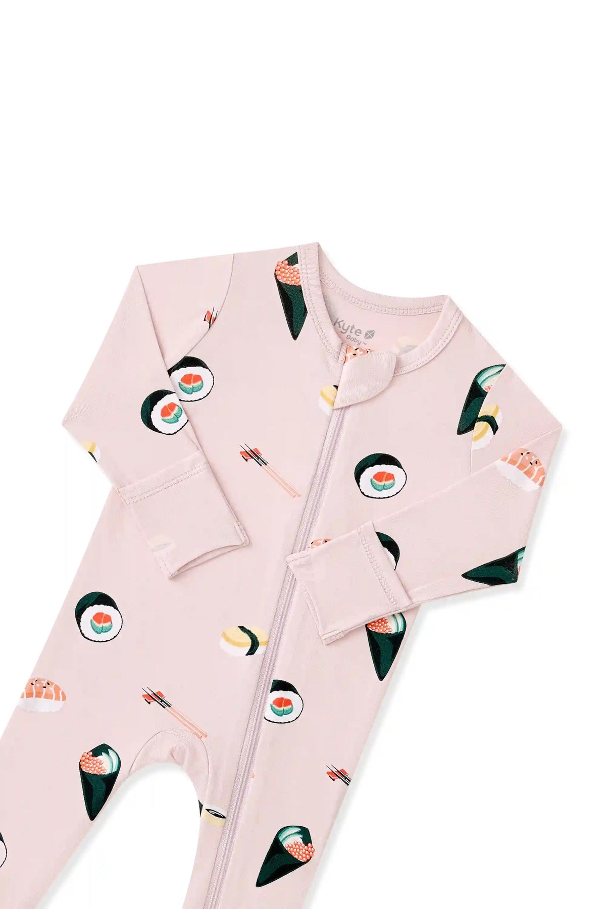 Zippered Footie in Blush Sushi