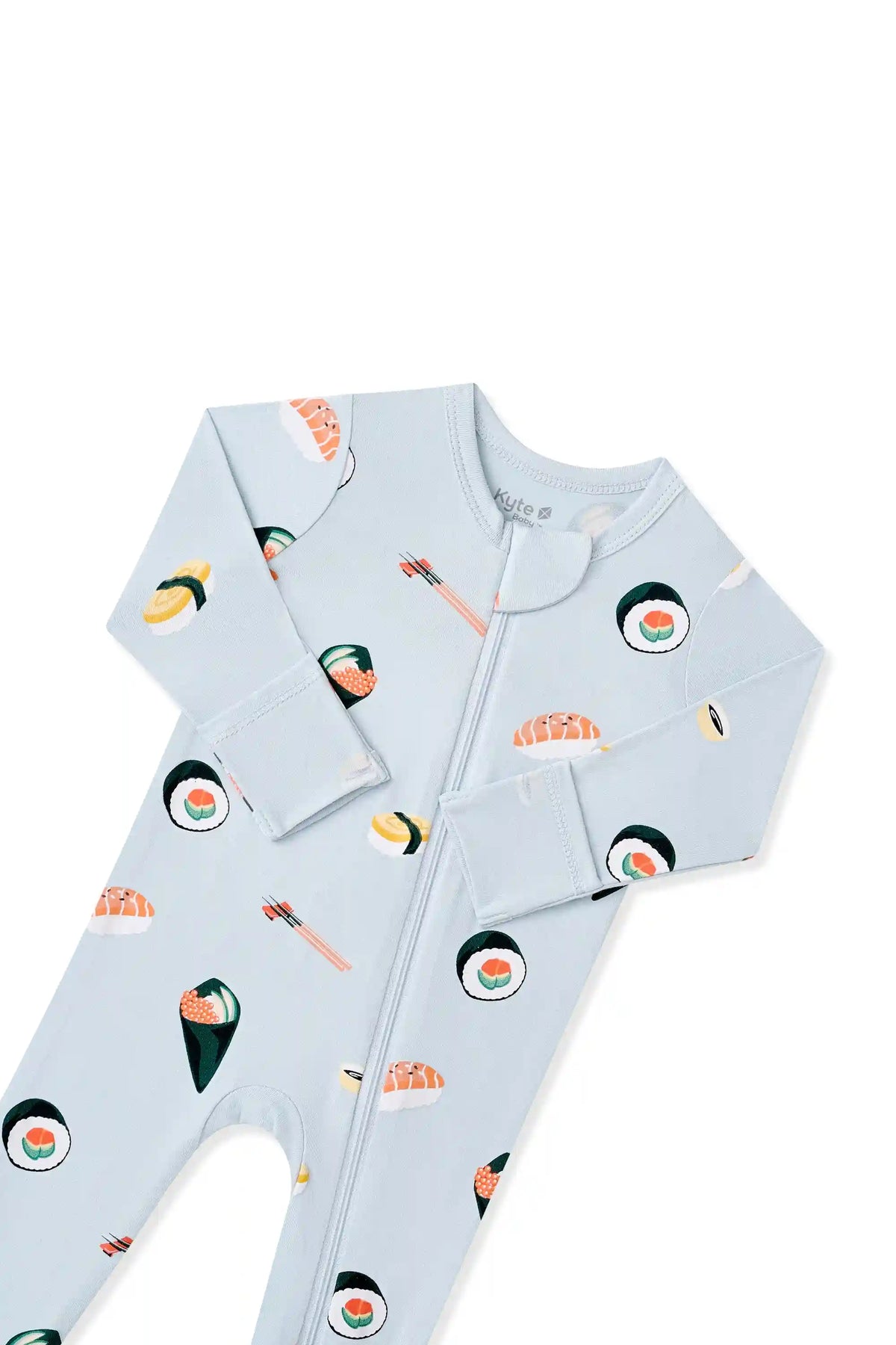 Zippered Footie in Ice Sushi