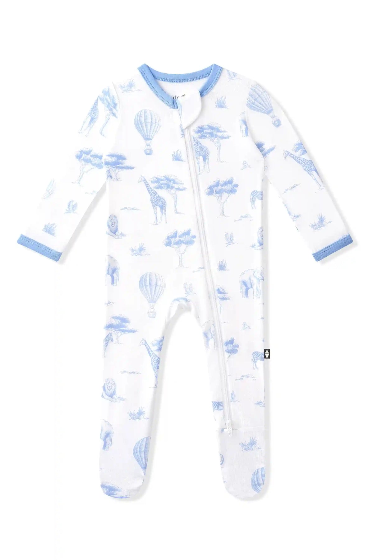 Zippered Footie in Toile Safari