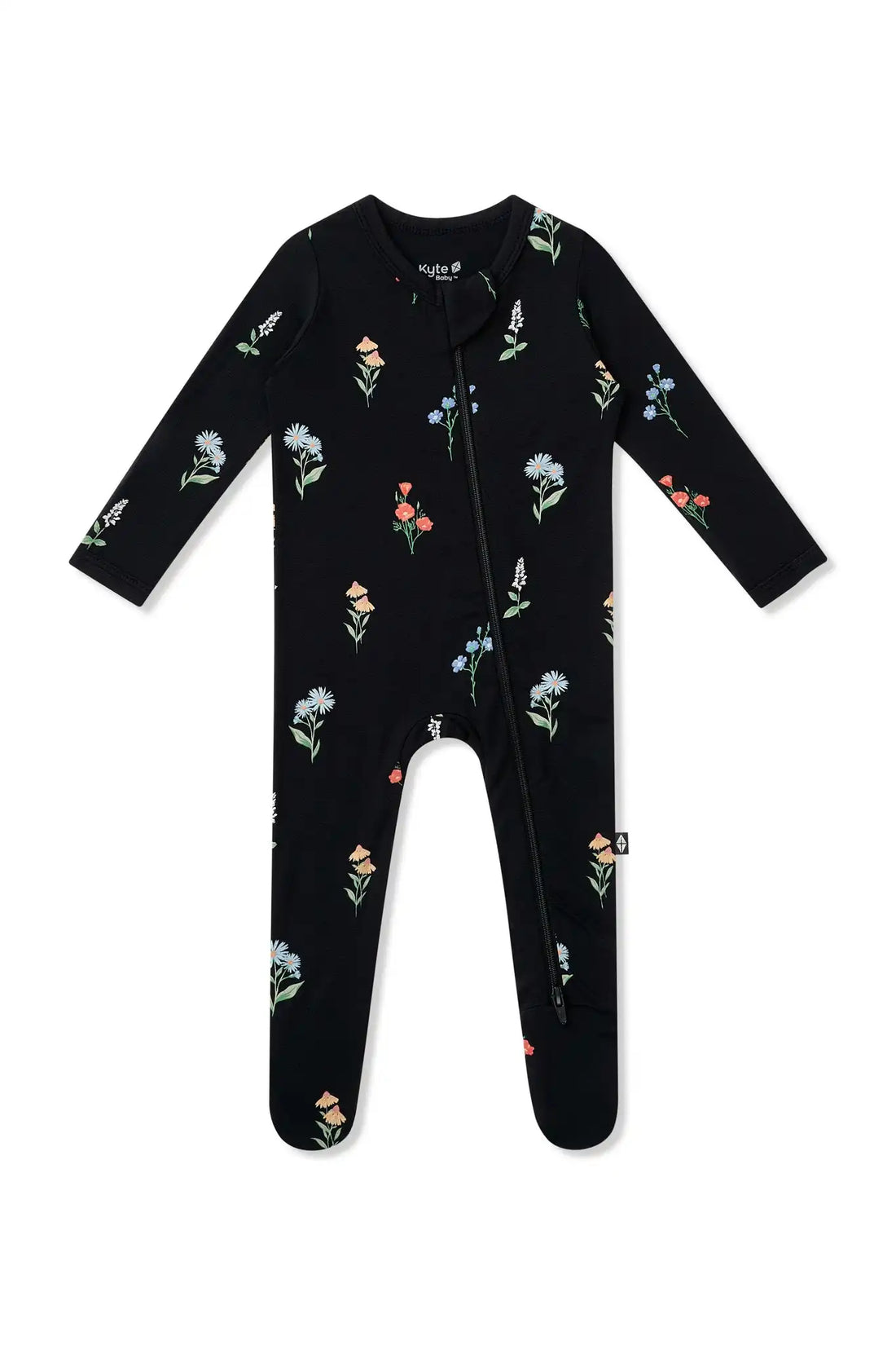 Zippered Footie in Midnight Wildflower