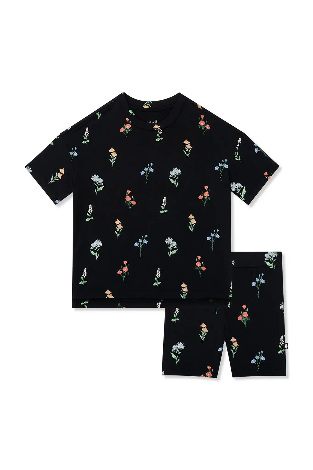 Toddler Biker Short Set in Midnight Wildflower