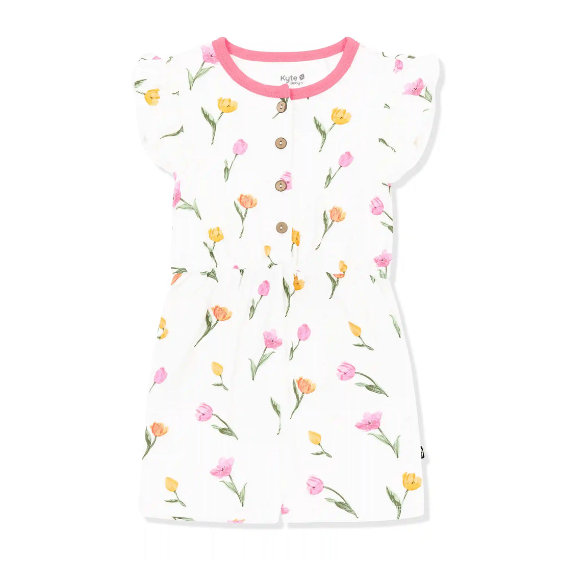 Flutter Sleeve Romper in Tulip