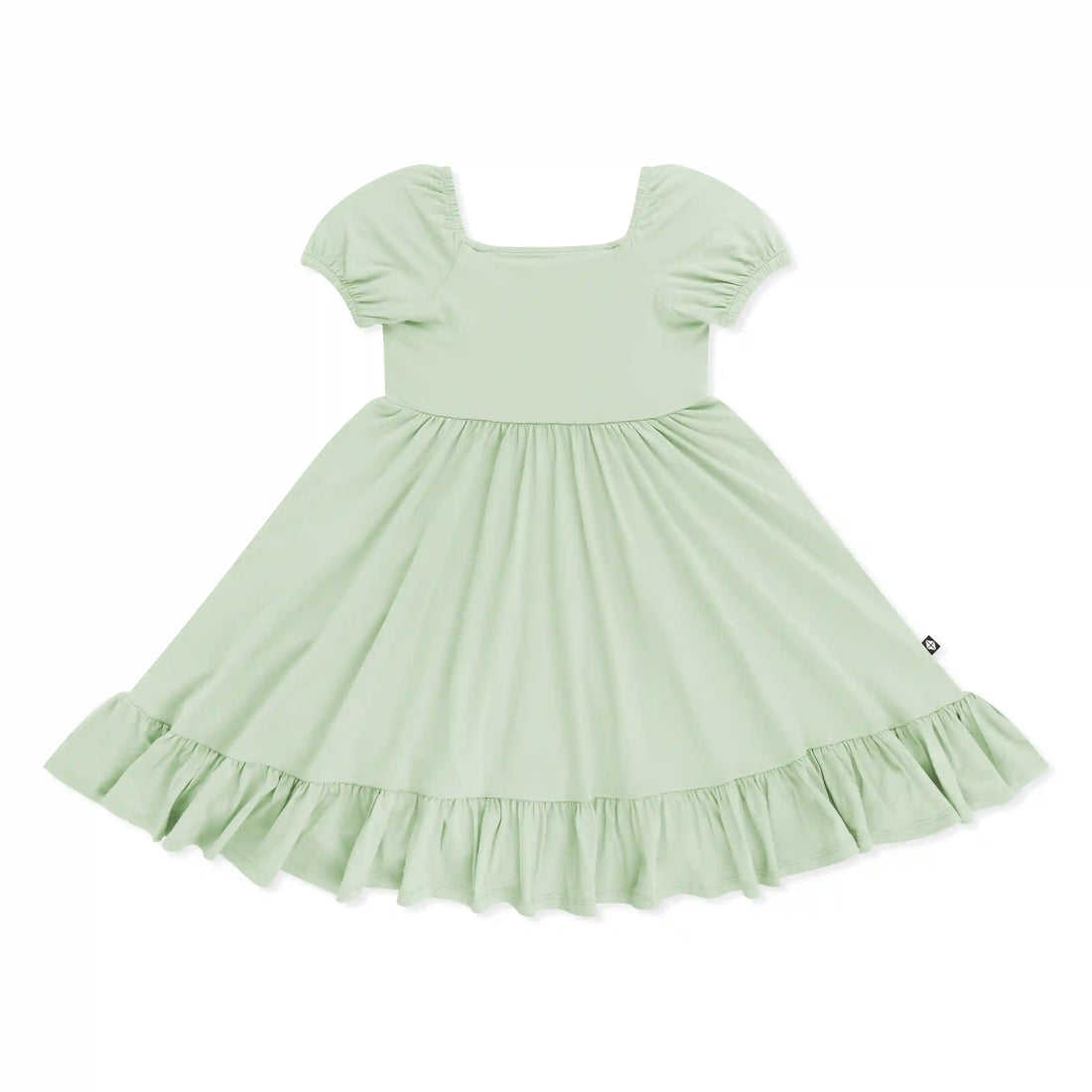 Puff Sleeve Twirl Dress in Basil