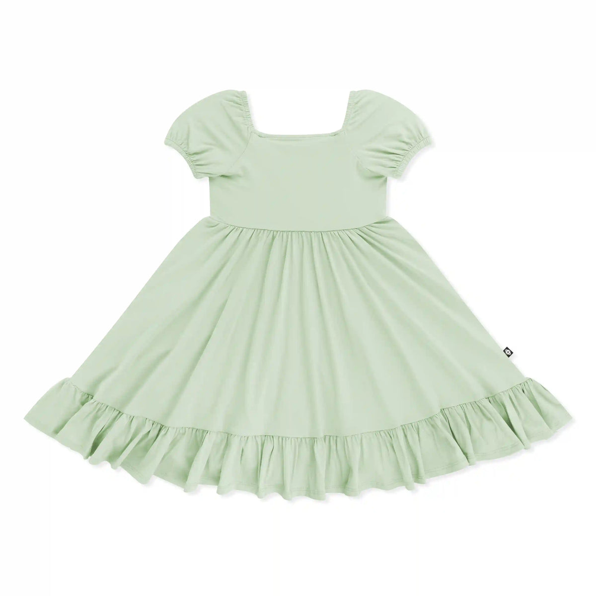 Puff Sleeve Twirl Dress in Basil