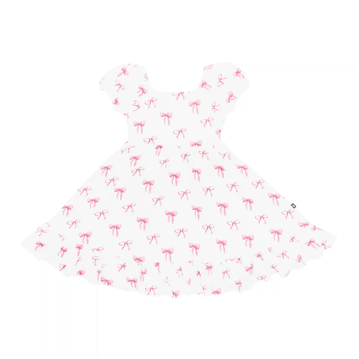 Puff Sleeve Twirl Dress in Bow