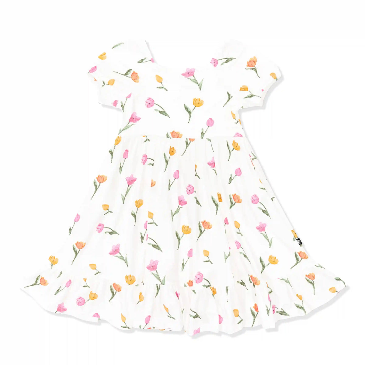 Puff Sleeve Twirl Dress in Tulip