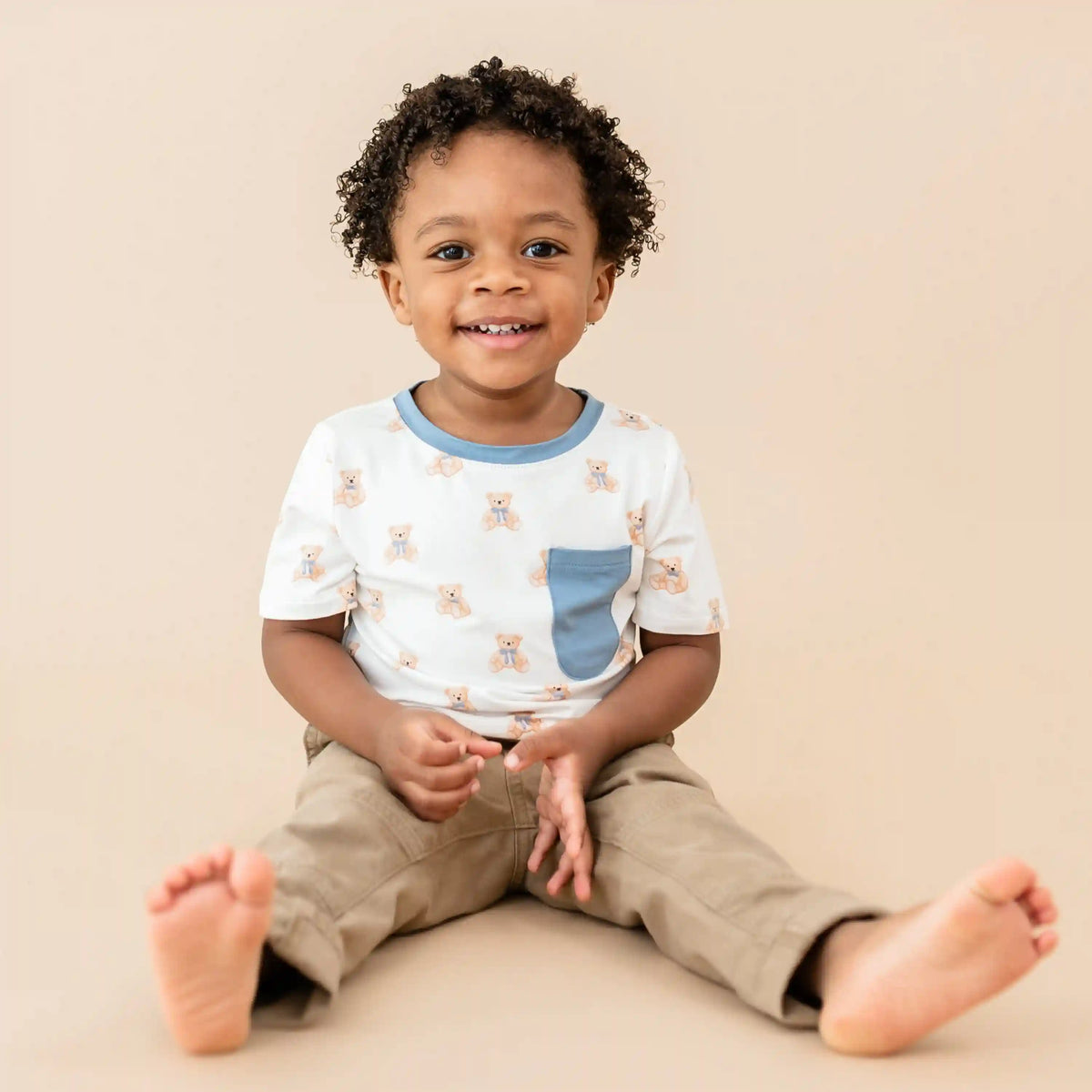 Toddler Crew Neck Tee in Teddy Bear