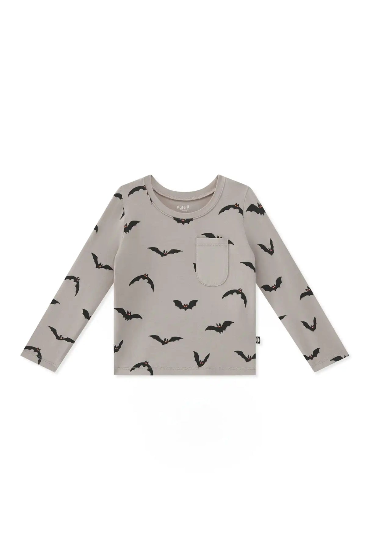 Long Sleeve Toddler Crew Neck Tee in Bats