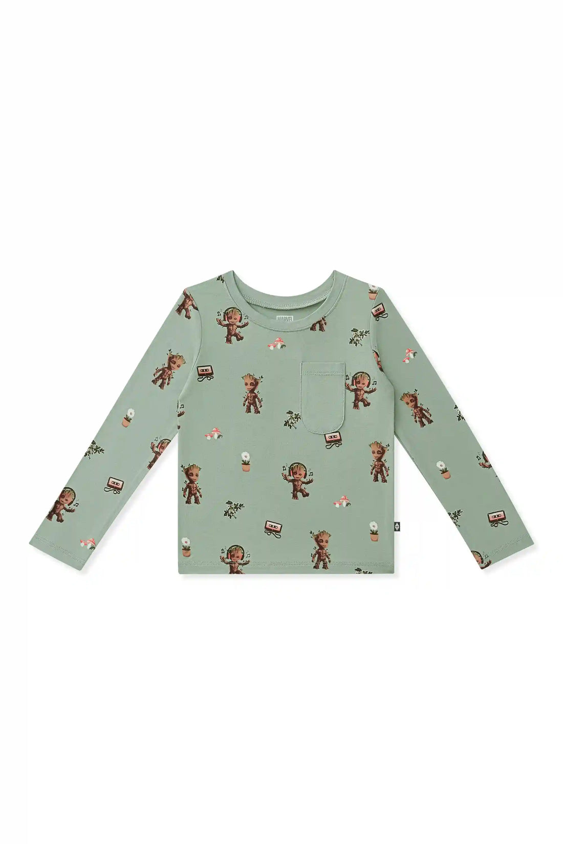 Long Sleeve Toddler Crew Neck Tee in Groot