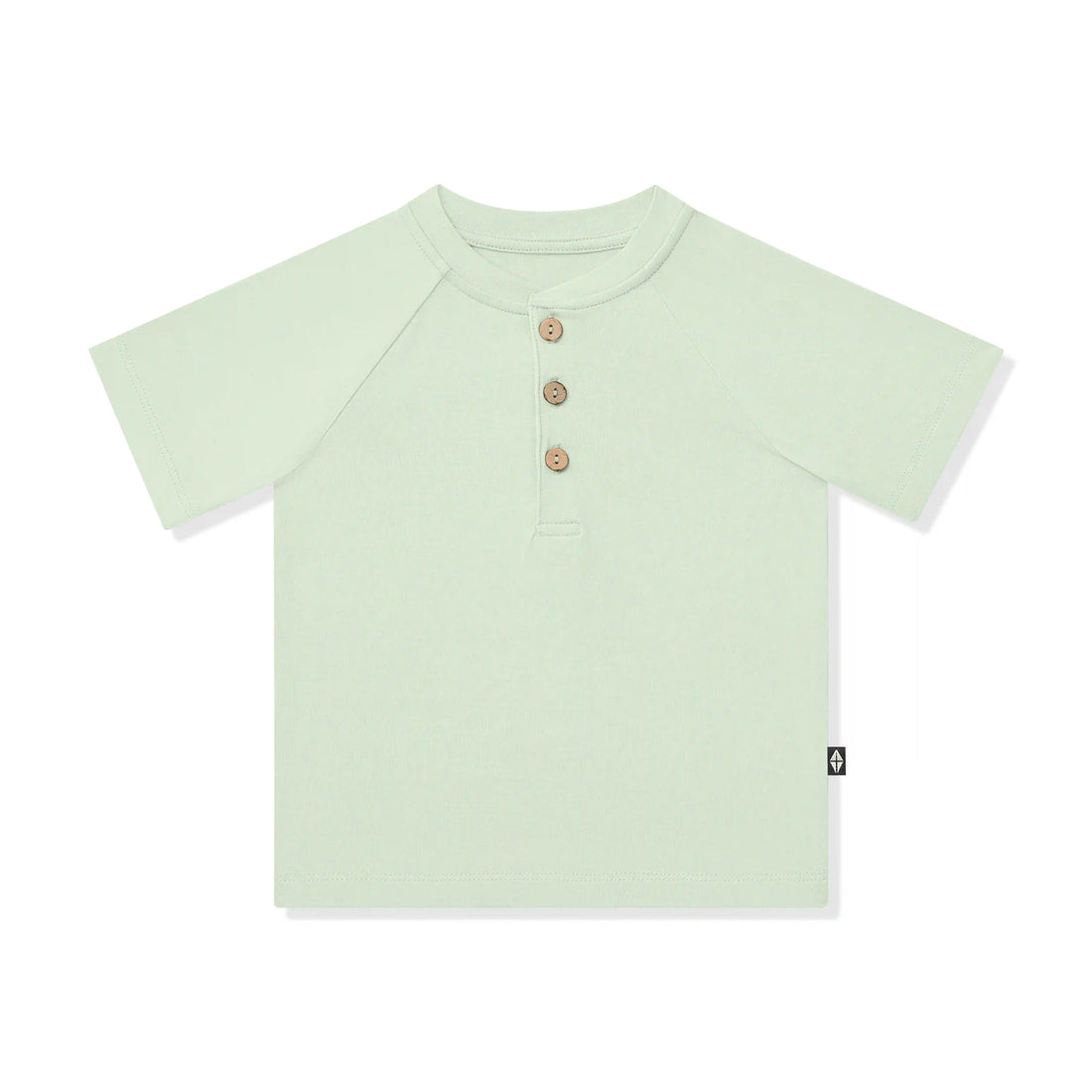 Short Sleeve Toddler Henley Tee in Basil