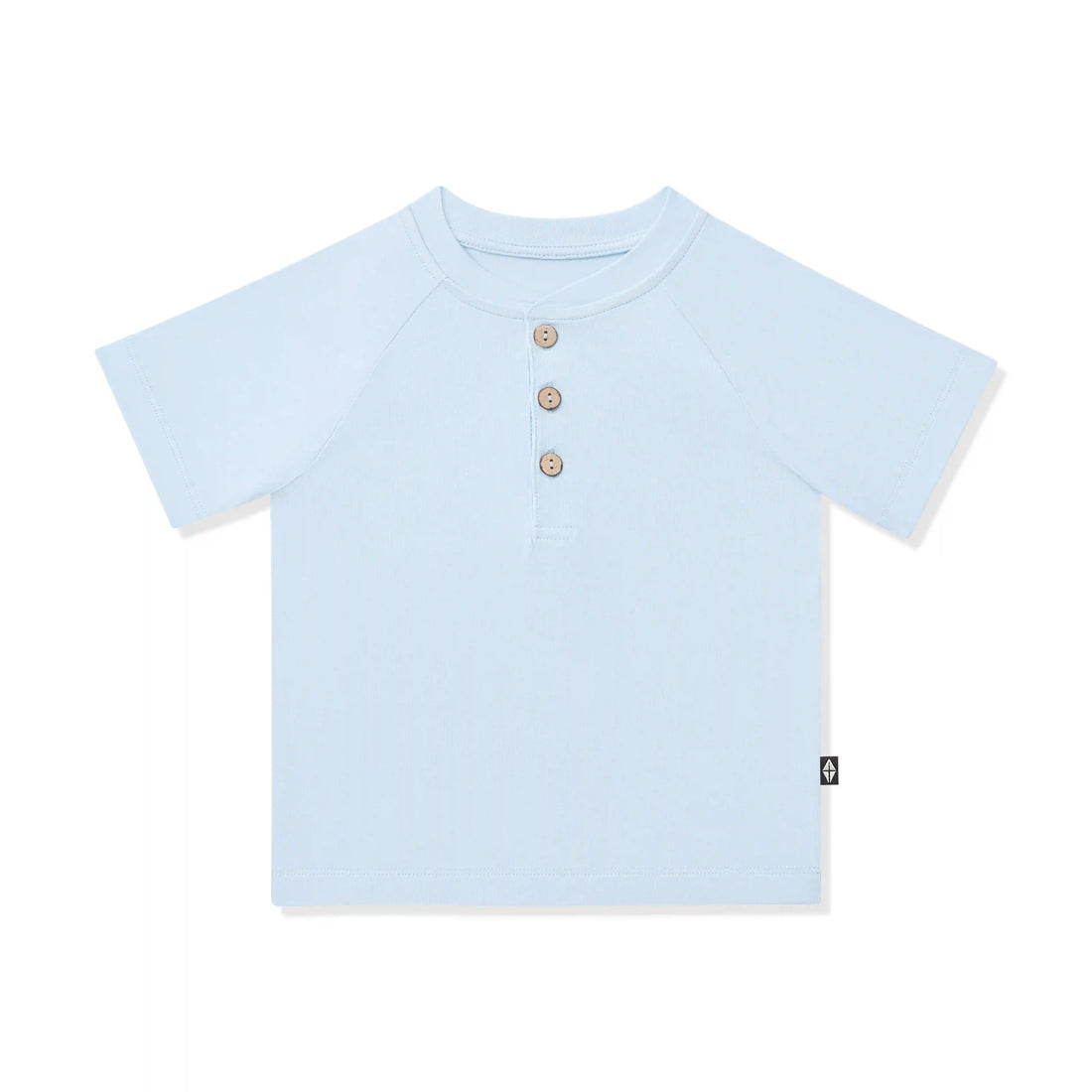 Short Sleeve Toddler Henley Tee in Breeze