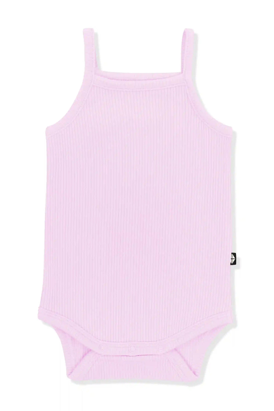 Ribbed Spaghetti Strap Bodysuit in Thistle