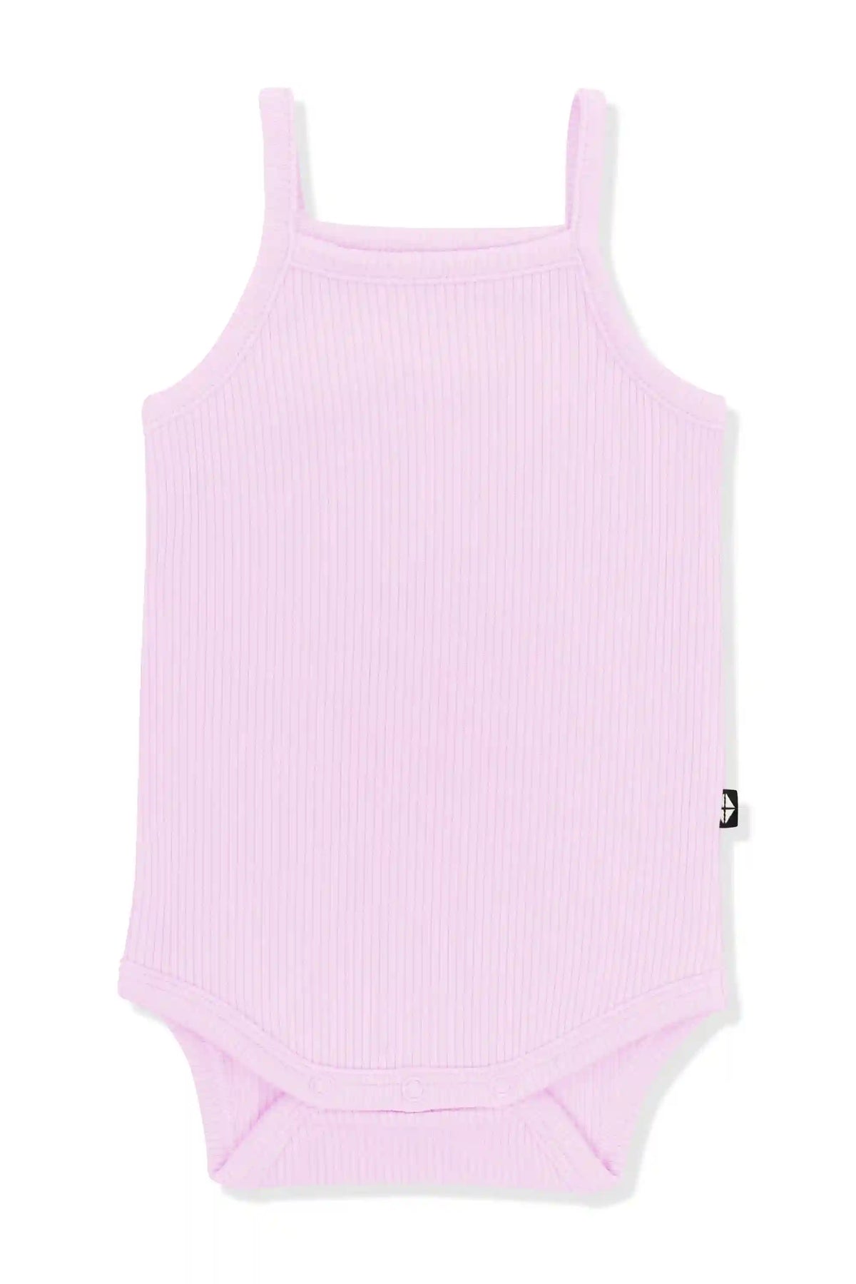Ribbed Spaghetti Strap Bodysuit in Thistle