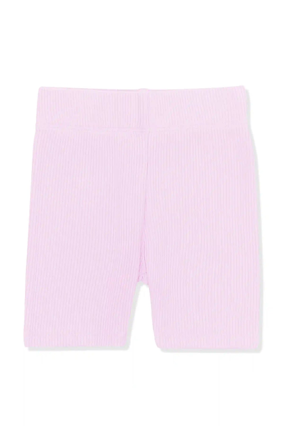 Ribbed Toddler Biker Shorts in Thistle