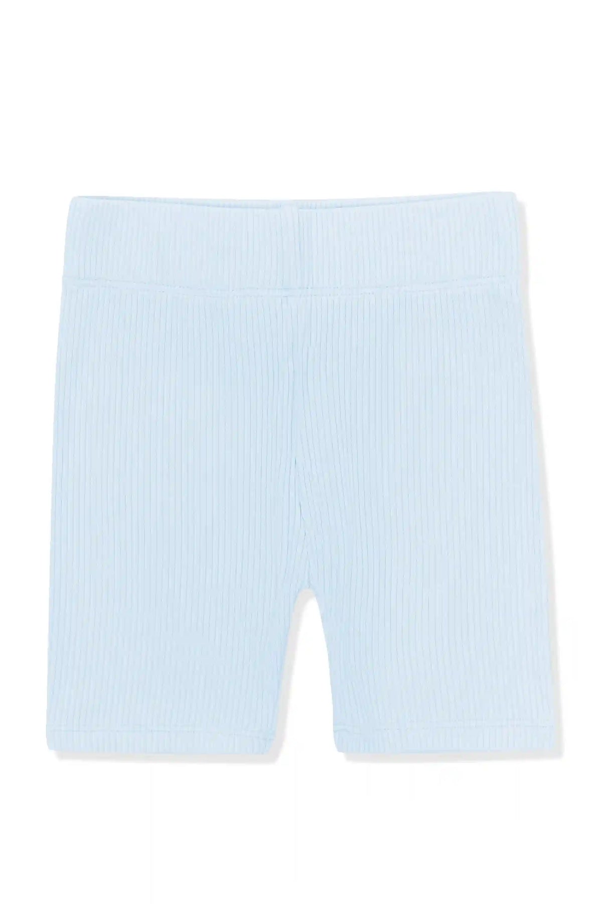 Ribbed Toddler Biker Shorts in Breeze