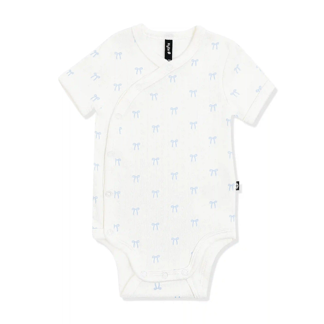 Pointelle Kimono Bodysuit in Sweet Blue Bow