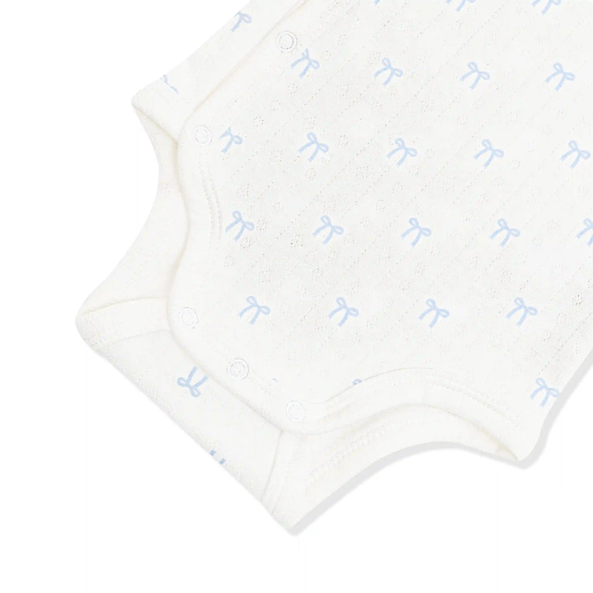 Pointelle Kimono Bodysuit in Sweet Blue Bow