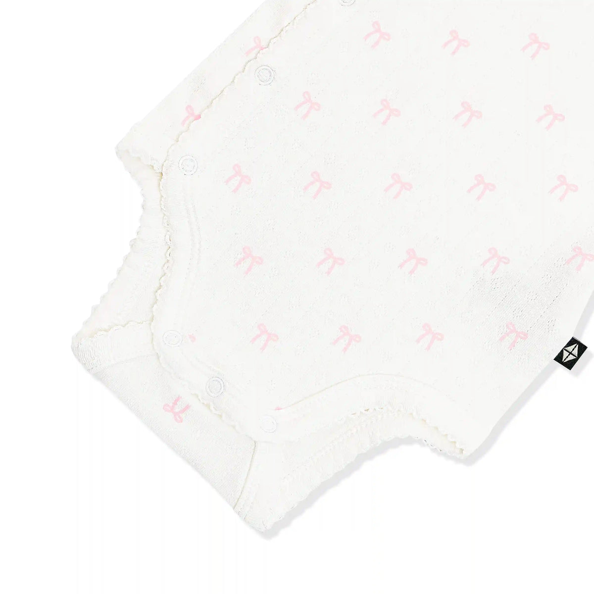 Pointelle Kimono Bodysuit in Sweet Pink Bow