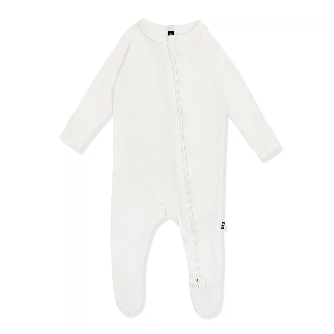 Pointelle Zippered Footie in Cloud
