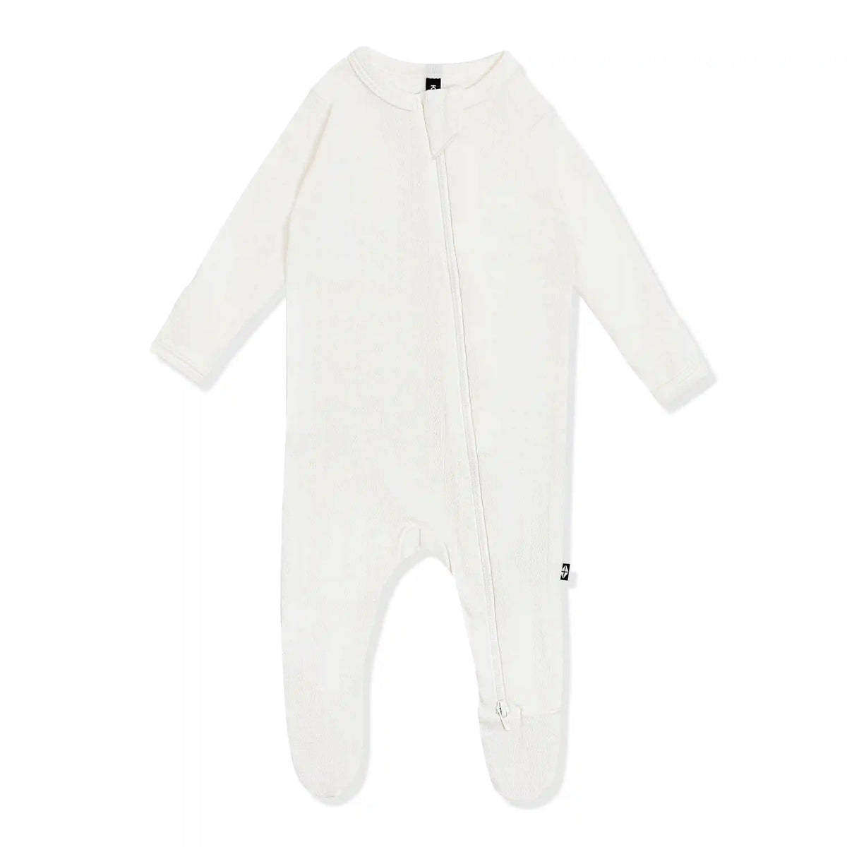 Pointelle Zippered Footie in Cloud