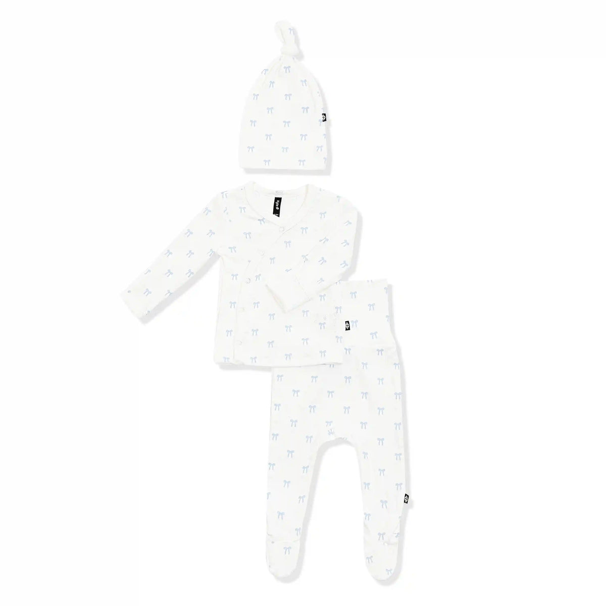 Pointelle Take Me Home Set with Cap in Sweet Blue Bow