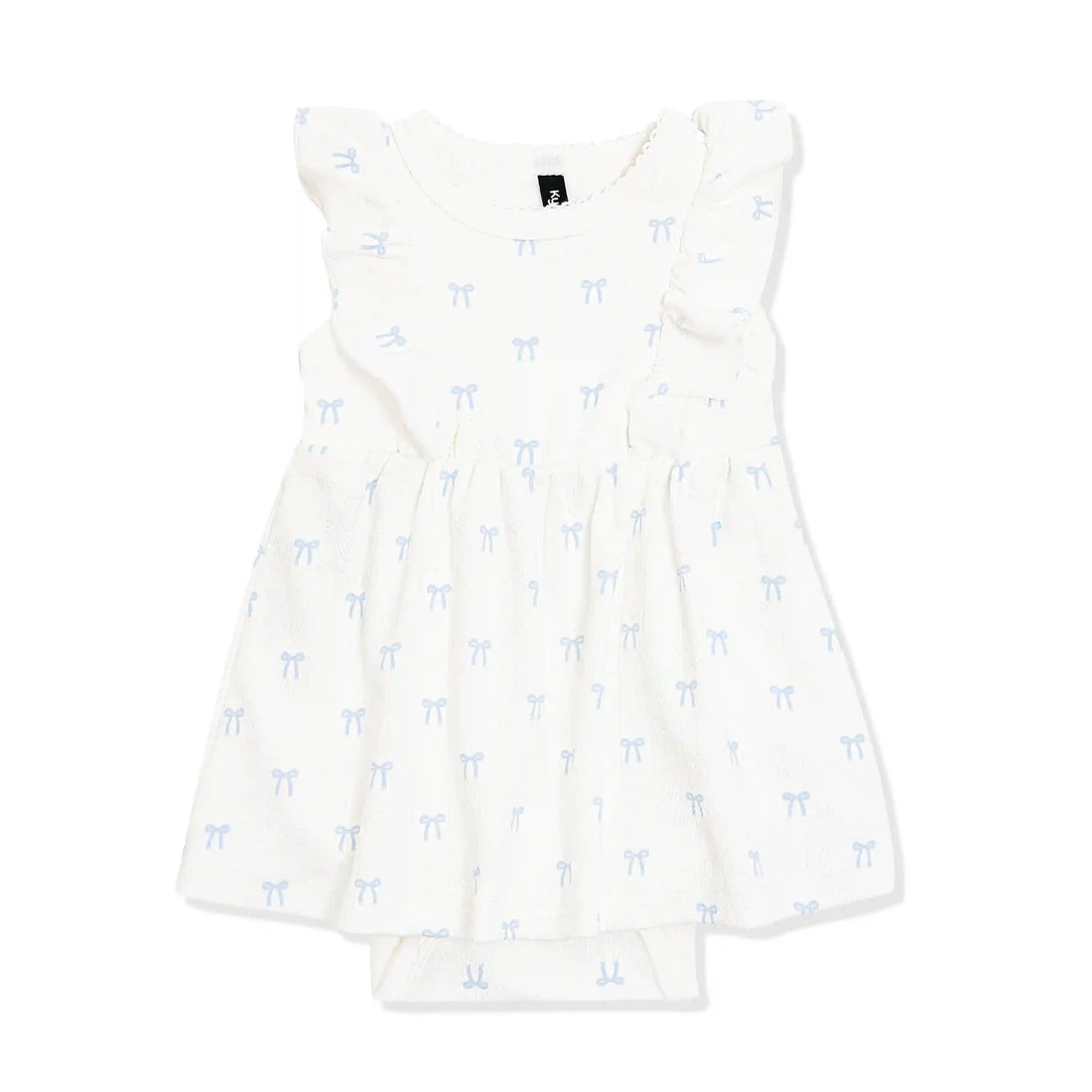 Pointelle Bodysuit Dress in Sweet Blue Bow