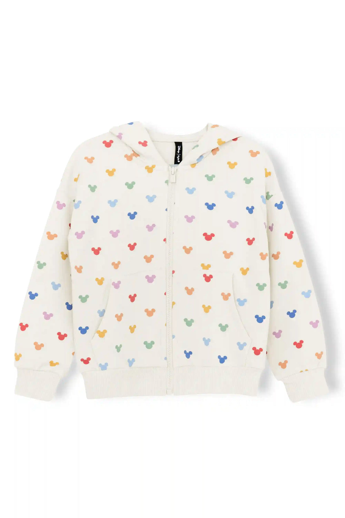 Zip-Up Hoodie in Pastel Mickey Mouse