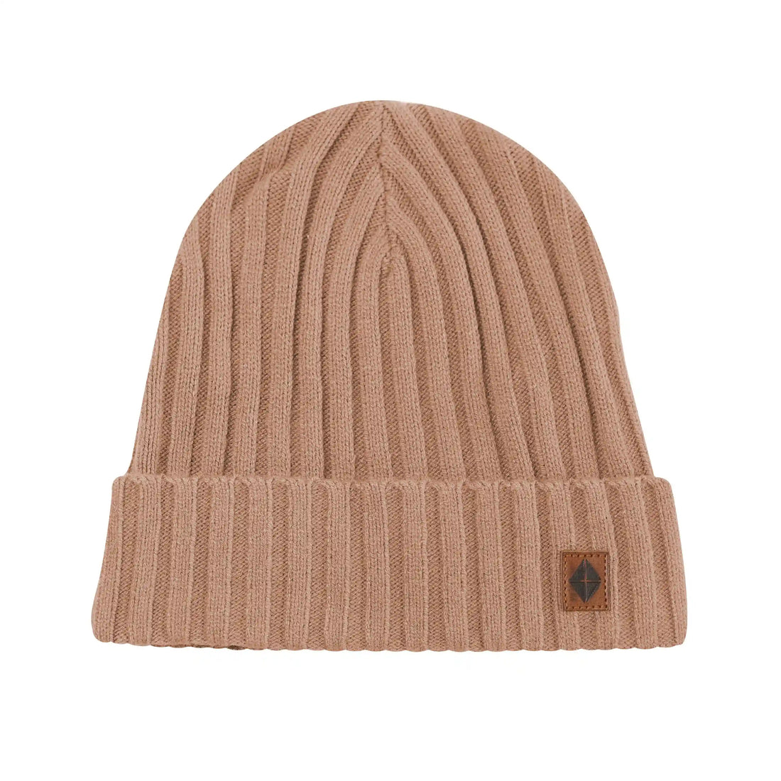 Chunky Knit Adult Ribbed Beanie in Latte