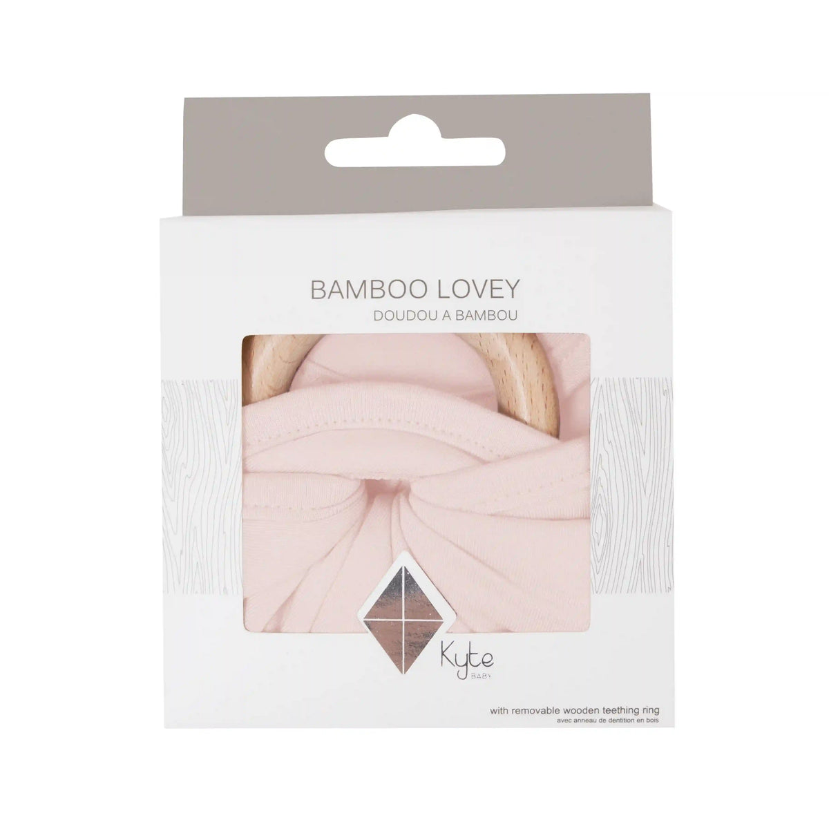 Lovey in Blush with Removable Wooden Teething Ring