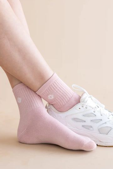 Adult Crew Socks in Blush