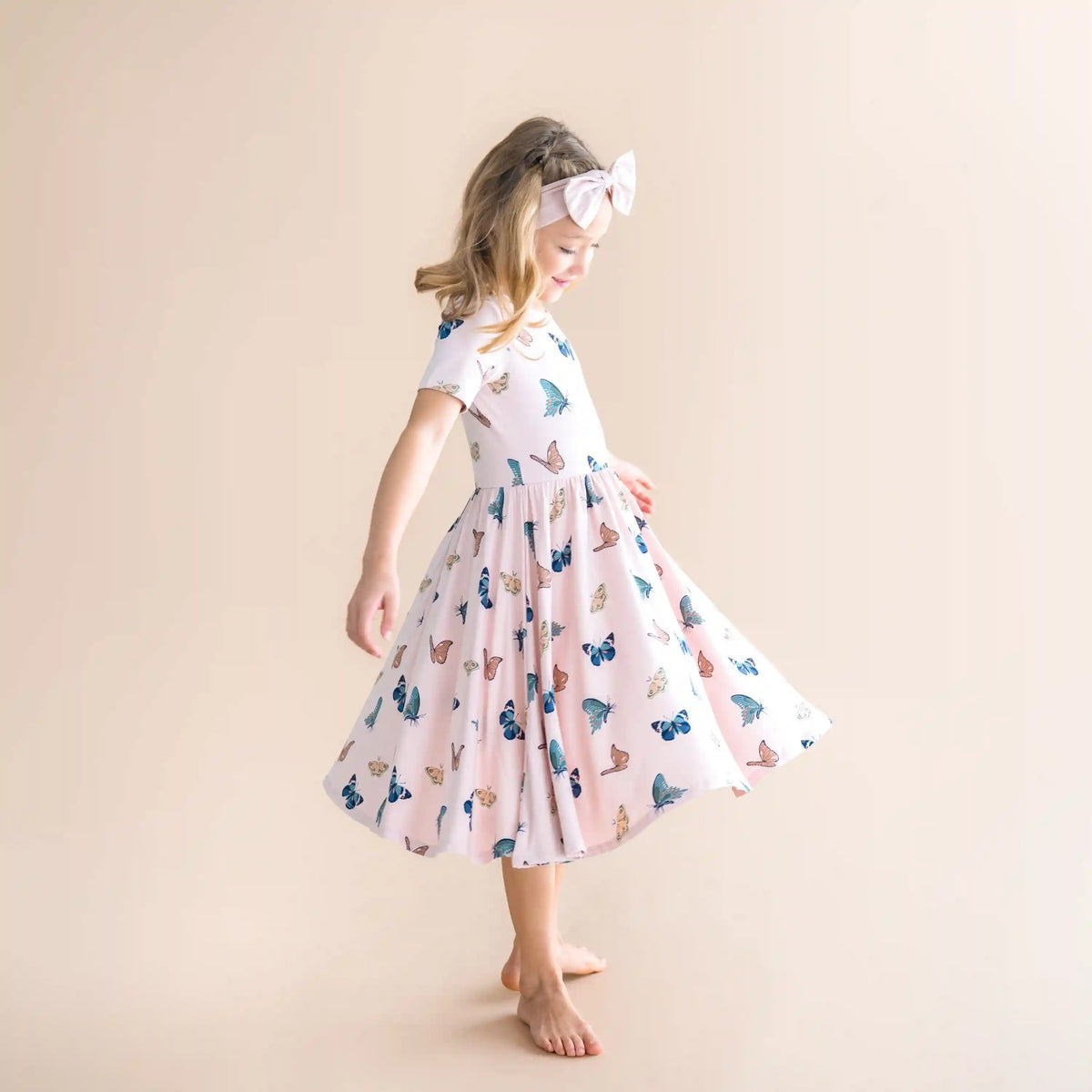 Twirl Dress in Blush Butterfly