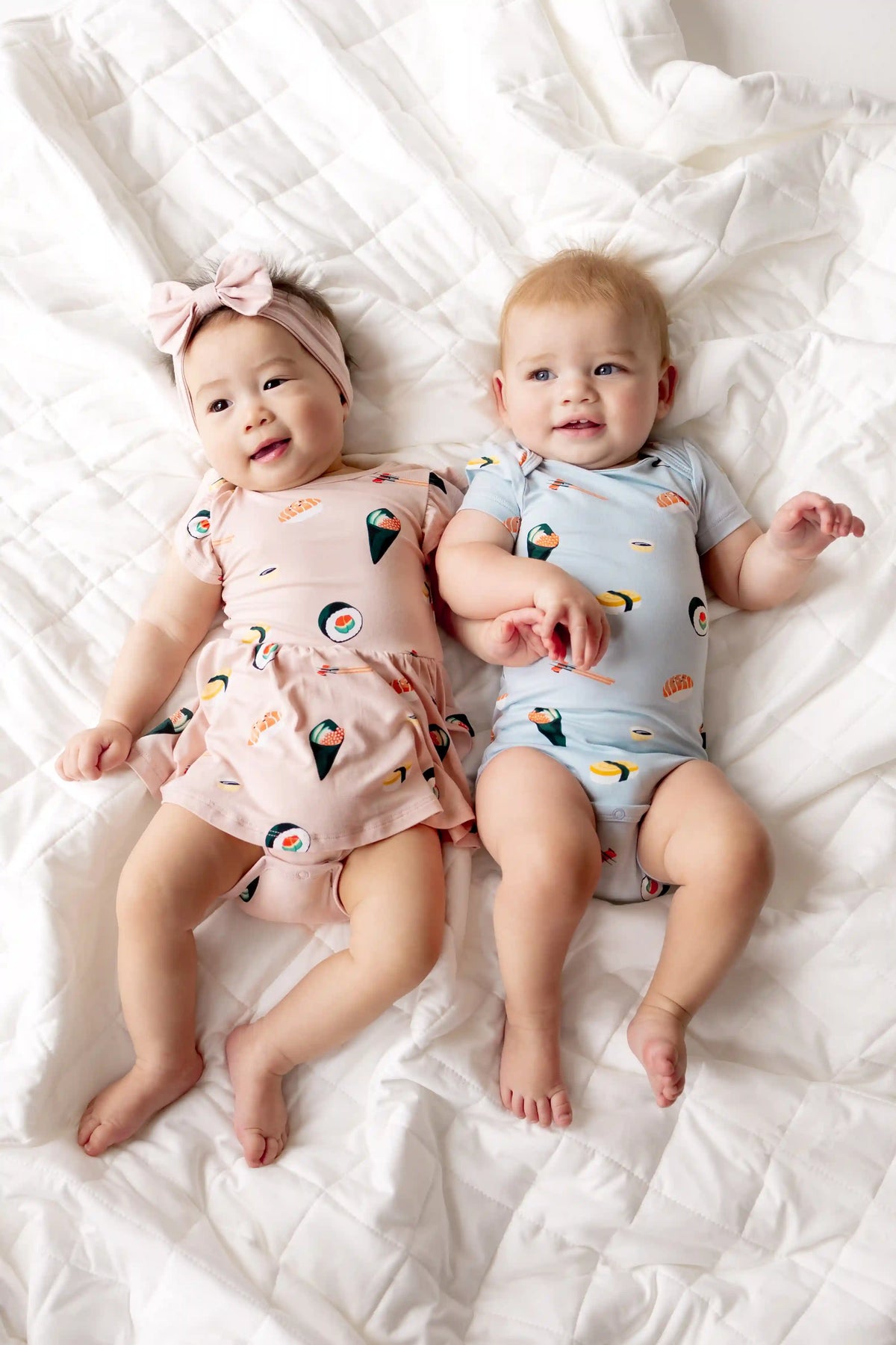 Twirl Bodysuit Dress in Blush Sushi