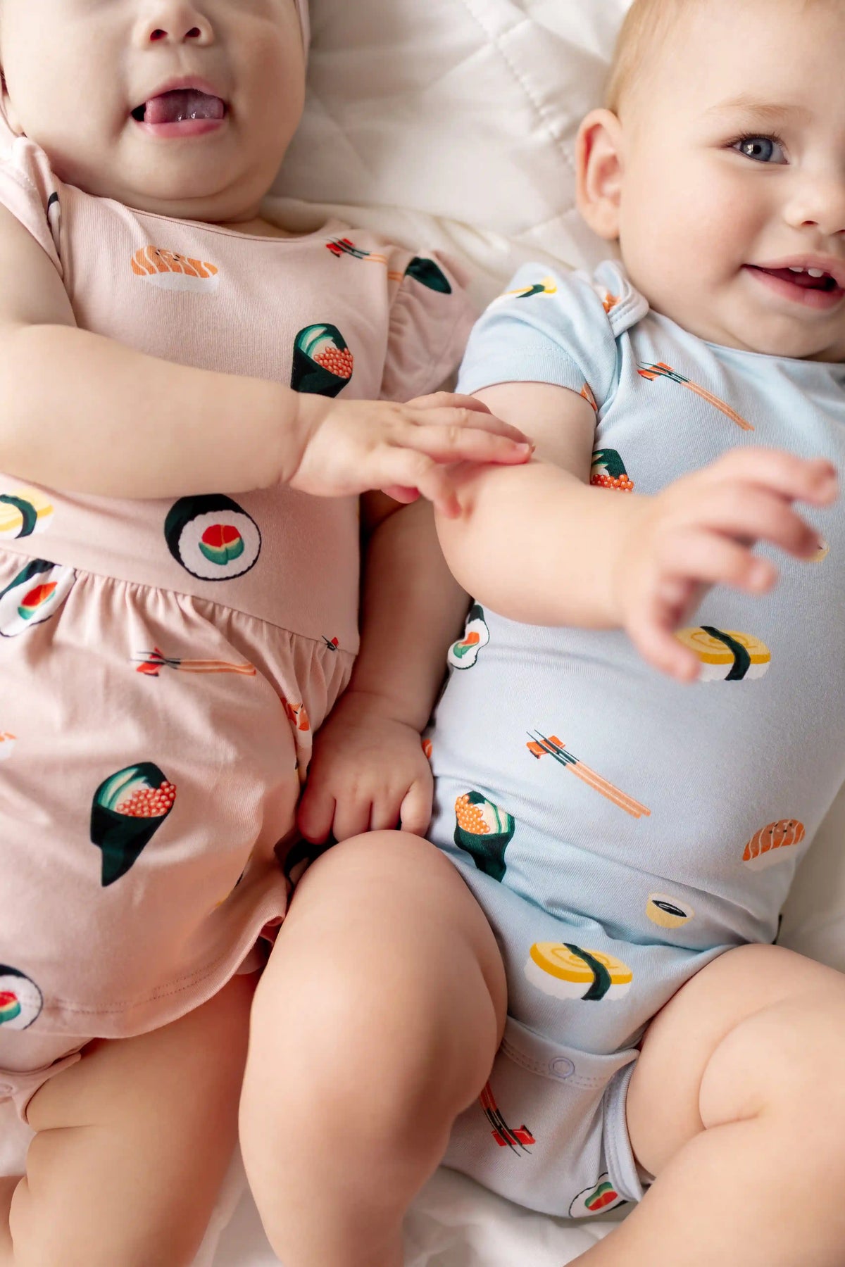 Twirl Bodysuit Dress in Blush Sushi
