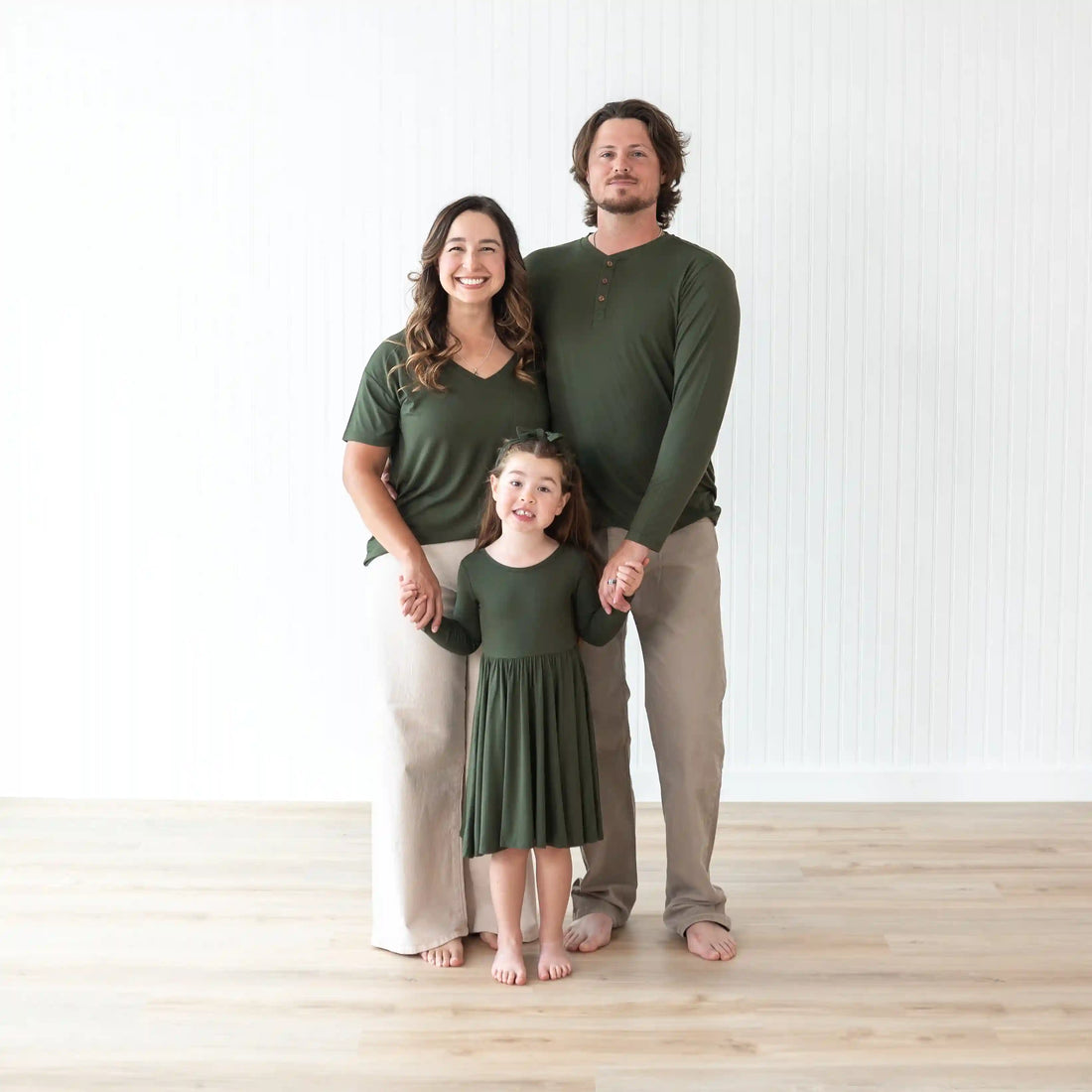 Men's Long Sleeve Henley Top in Fir