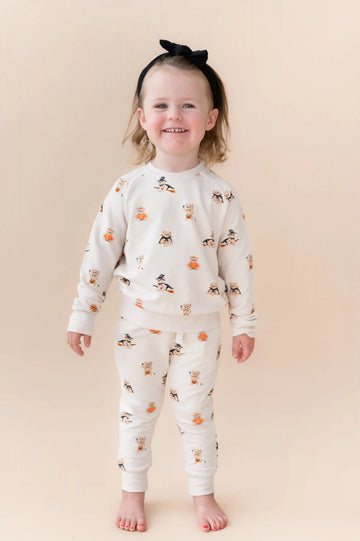 Long Sleeve Jogger Set in Halloween Teddy