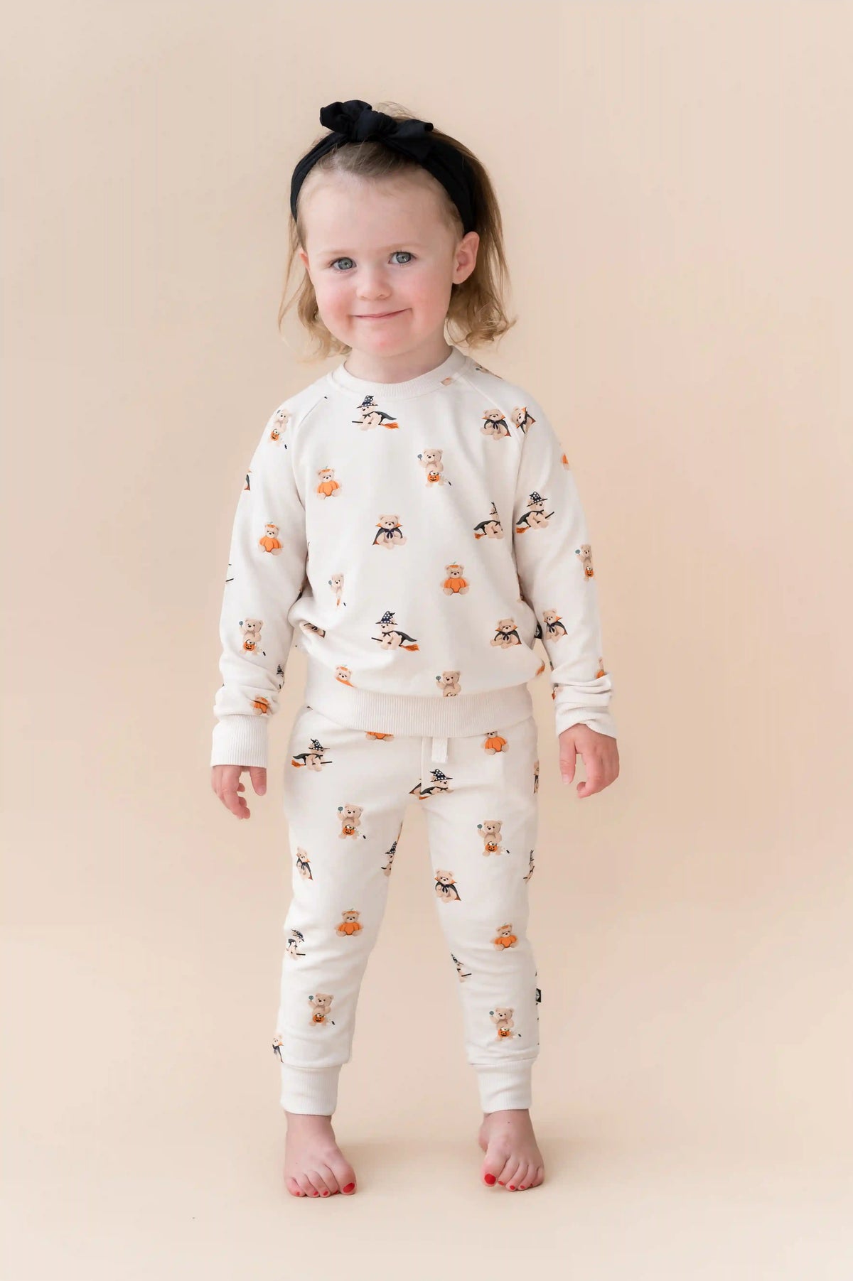 Long Sleeve Jogger Set in Halloween Teddy