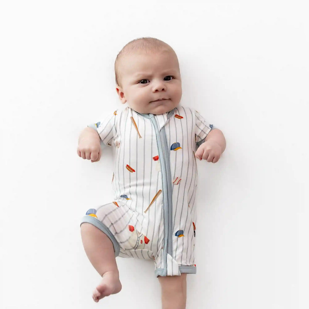 Zipper Shortall Romper in Home Run