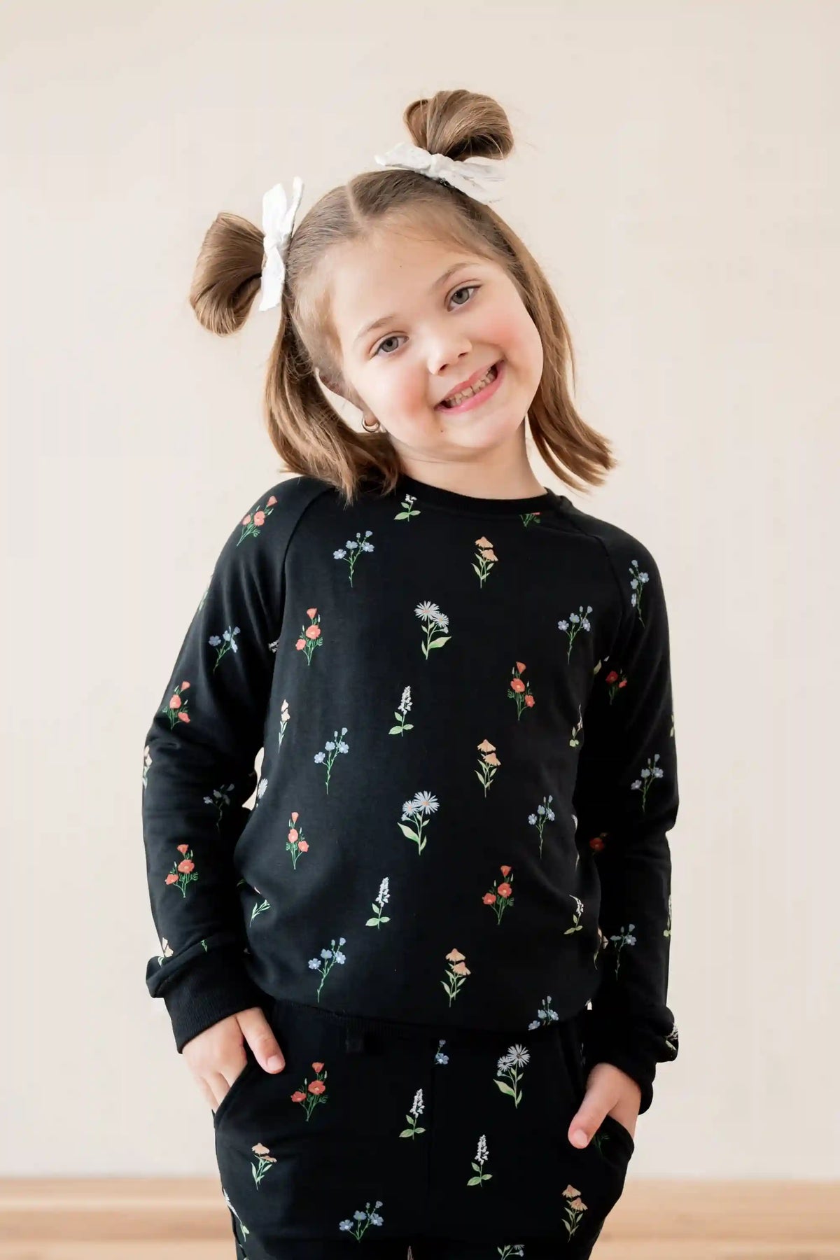 Long Sleeve Jogger Set in Midnight Wildflower