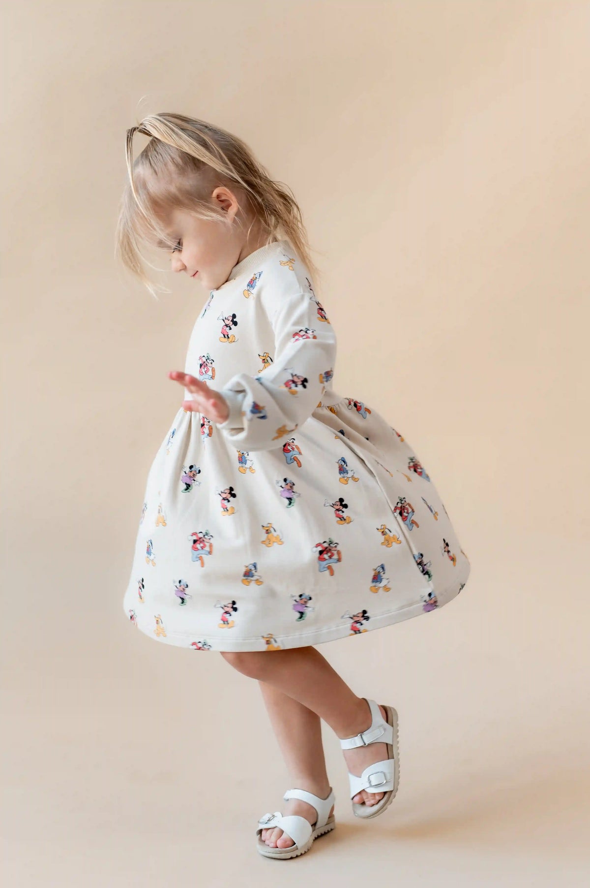 Long Sleeve Skater Dress in Mickey Mouse and Friends