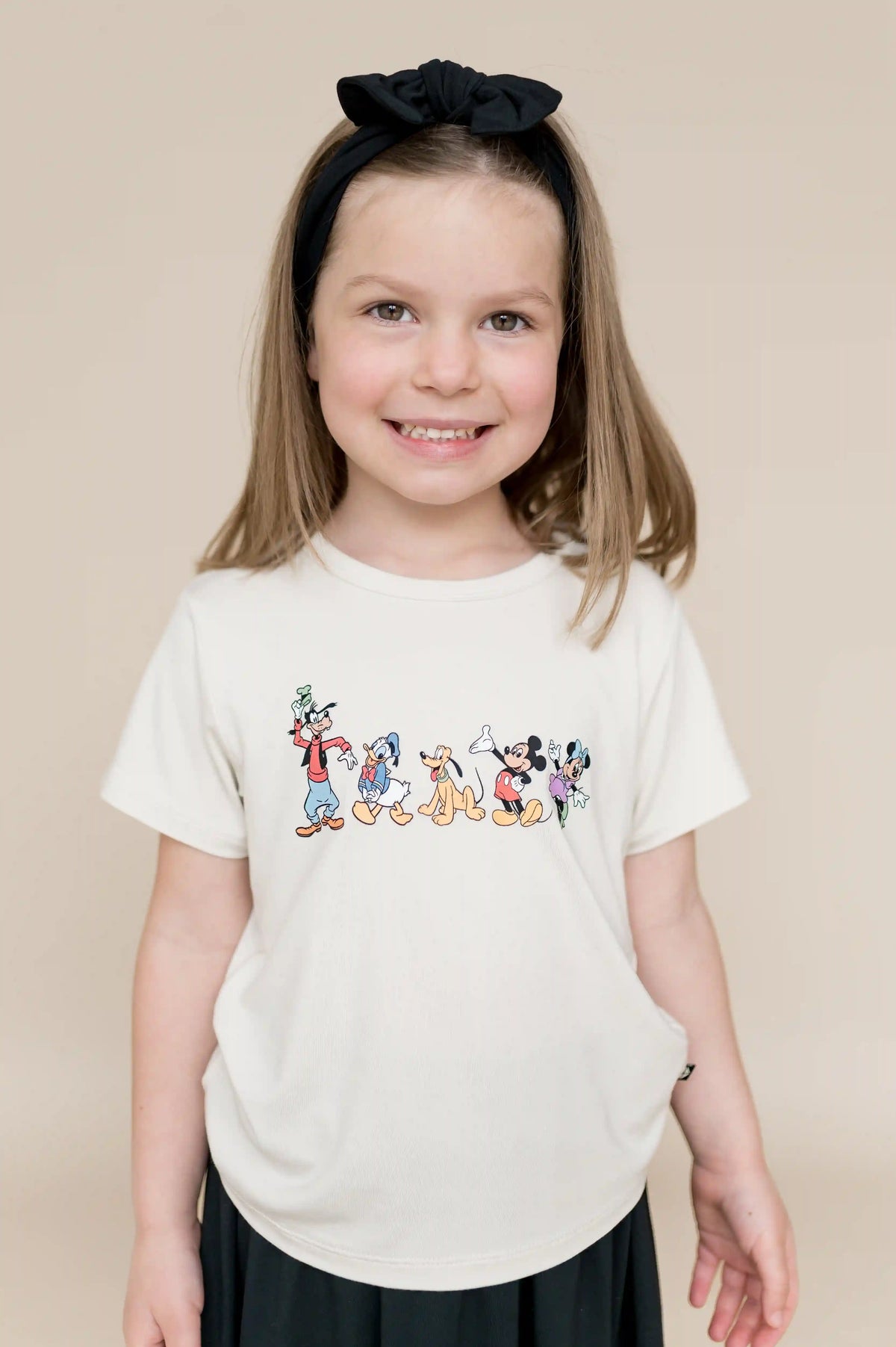 Toddler Basic Tee in Mickey and Friends on Ecru