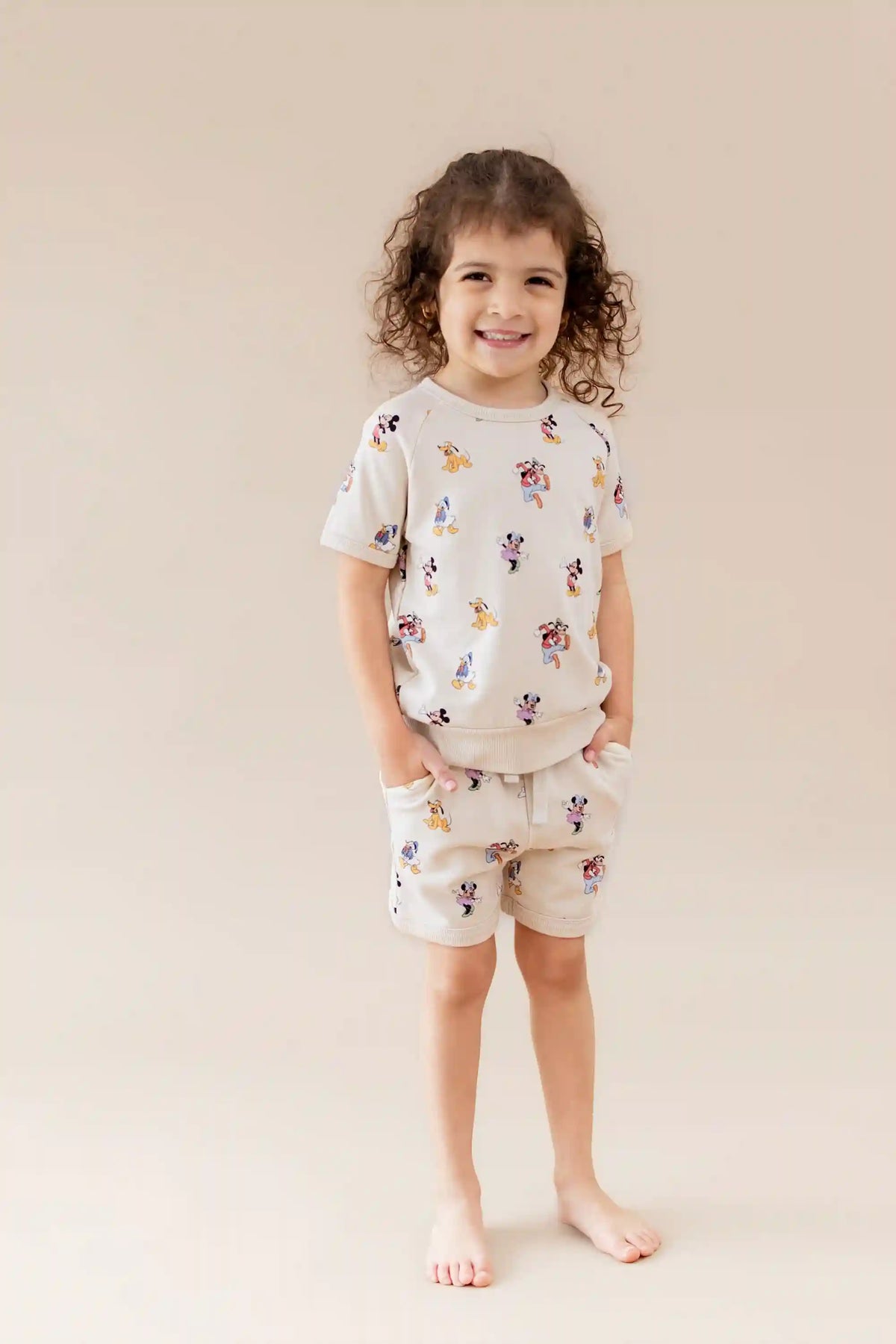 Short Sleeve Jogger Set in Mickey Mouse and Friends