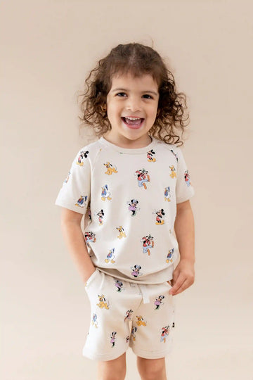 Short Sleeve Jogger Set in Mickey Mouse and Friends