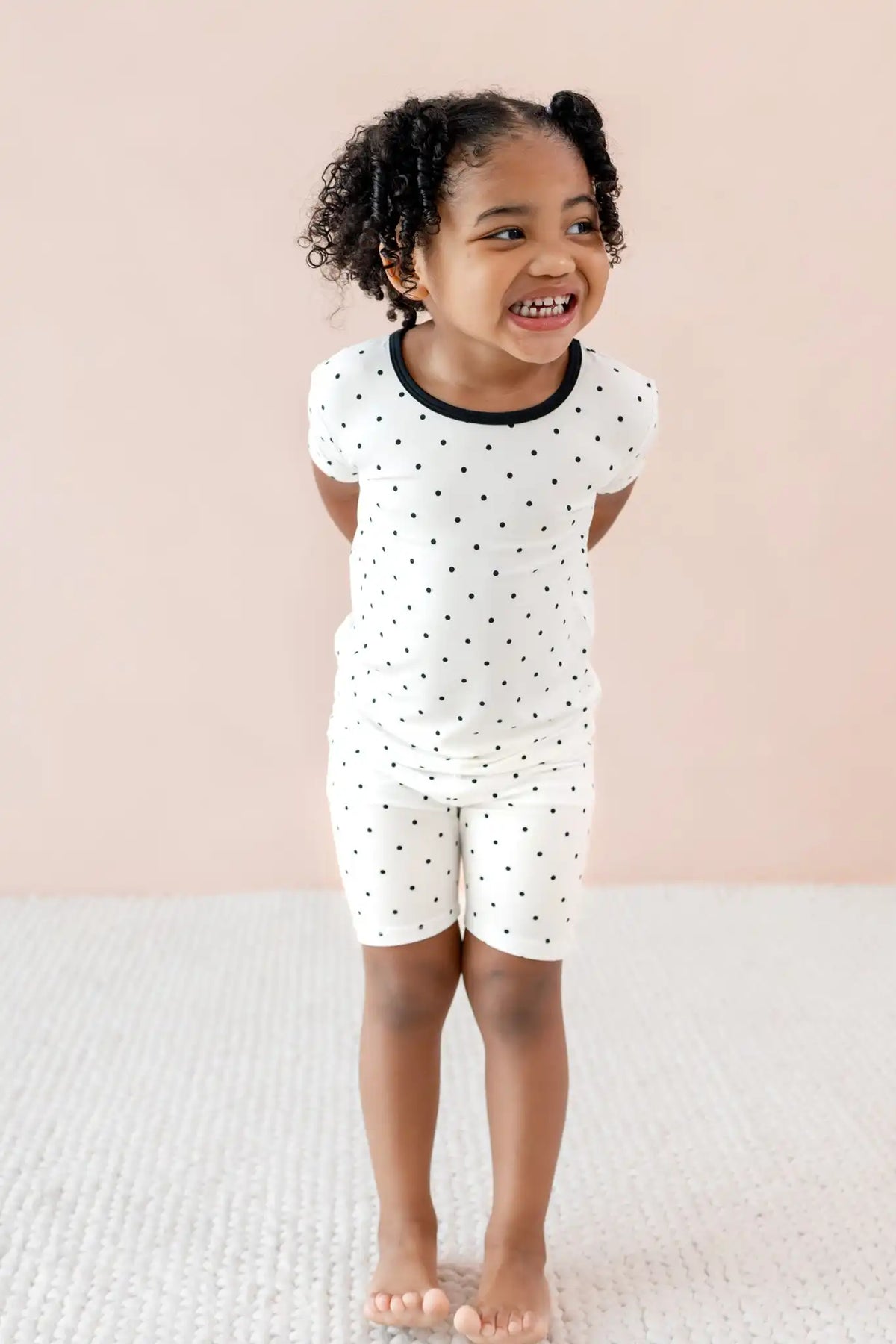 Short Sleeve Pajamas in Midnight Polka Dot